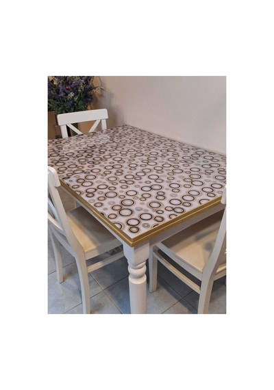 Kalın Pvc Masa Koruyucu 1.2 Mm Mika Örtü, 70 Ve 80 Cm En, Mermer Desen 32pvc1.2.mermer27 Şeffaf