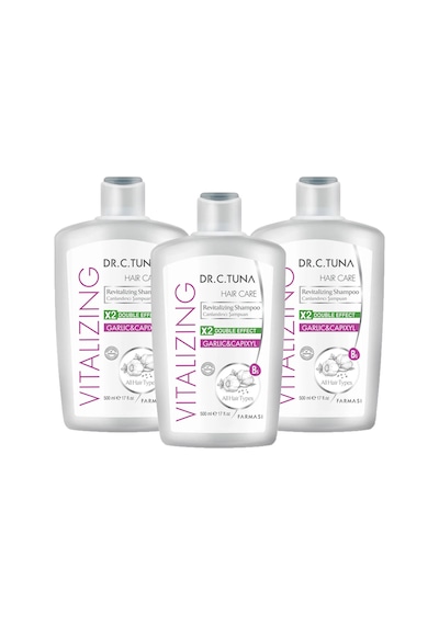 Dr.c.tuna Canlandırıcı Sarımsaklı Şampuan 500 Ml X 3adet Tüm Saç Tipleri