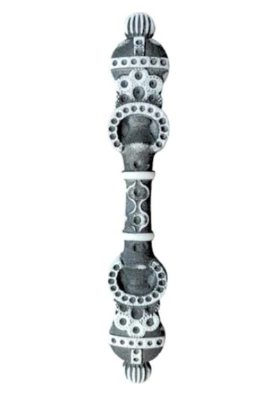 Metal Gri Beyaz 96mm Dolap Kulpu Akslı Mobilya Kulpu Gri Beyaz Vn.1033.96.gr.wp