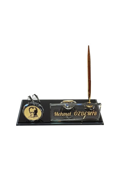 Atatürk logolu  özel kristal masa isimliği M524GLD-ATA