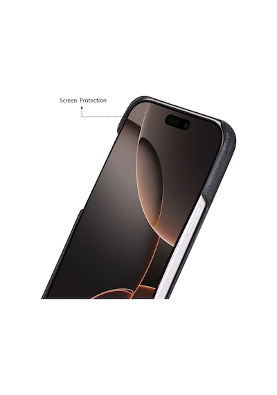 Apple Uyumlu iPhone 17 İçin, Hakiki Deri, El Yapımı Kılıf, Magsafe İle , İç Yüzeyi Kadife, Kömür Siyah Siyah