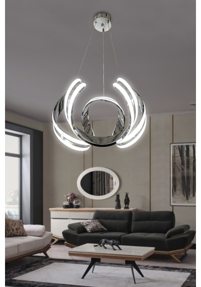 Arya Çift Yönlü Sıralı Led Avize - - Kumandalı / Krom Krom