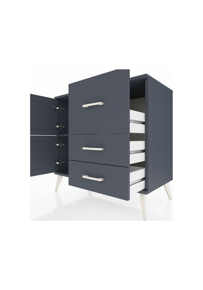 Hyperion Şifonyer Tek Raflı 3 Çekmeceli 2 Kapaklı 88x44x80 Antrasit-antrasit Antrasit Hyperion Şifonyer Tek Raflı 3 Çekmeceli 2 Kapaklı 88x44x80 Antrasit-antrasit Antrasit