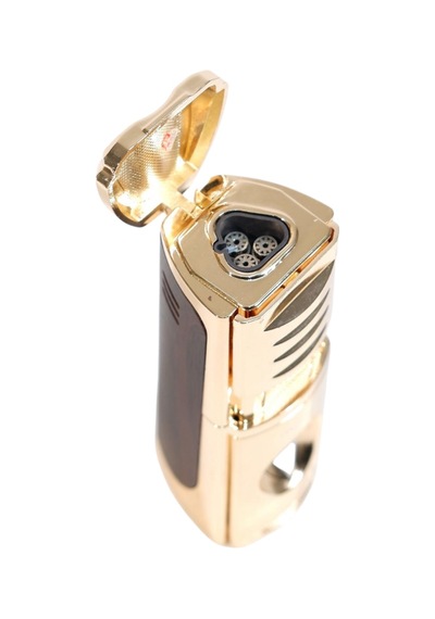 Parmida 3 Torch Pürmüz Kesici & Delicili Gold Metal Puro Çakmağı - Tr9525
