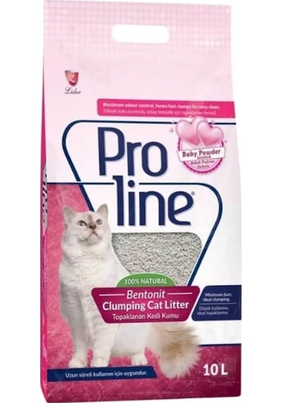 Proline Bebek Pudralı Topaklanan Bentonit Kedi Kumu İnce 5 Lt-2 Adet