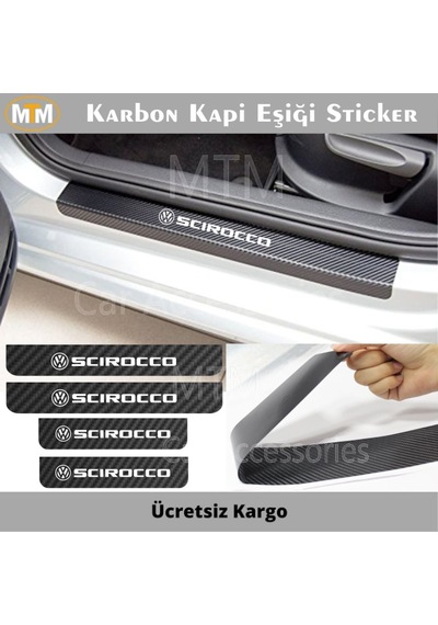 Volkswagen Scirocco Karbon Kapı Eşiği Sticker (4 Adet)