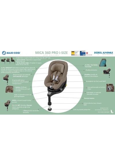 Maxi-cosi Mica 360 Pro 0-18 Kg Black - Bebeconfort Gaiafix 15-36 Kg Spiderman Oto Koltuğu Paketi