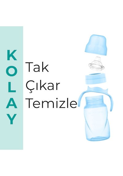 Mamajoo Antikolik Akıtmaz Alıştırma Bardağı 270 ml Powder Blue, 9 Ay+