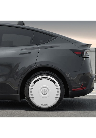 Haloblk Halodısc 2 Silver Track - Tesla Model Y - 19 İnç Aerodinamik Beyaz Jant Kapağı - 4 Adet