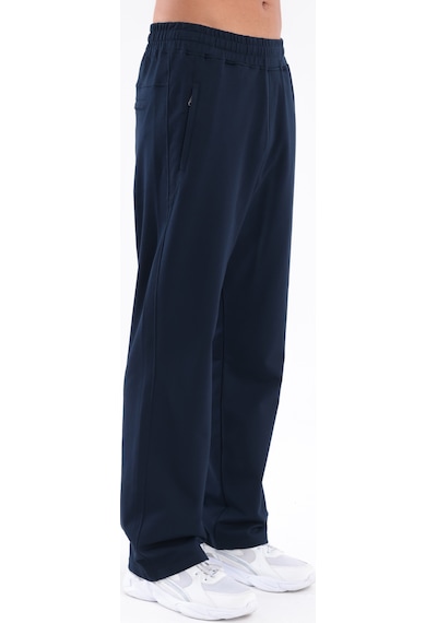 Rowinger 2 İplik Buggy Fit Nakışlı Logo Detaylı Cepli Erkek Eşofman Altı Navyblue