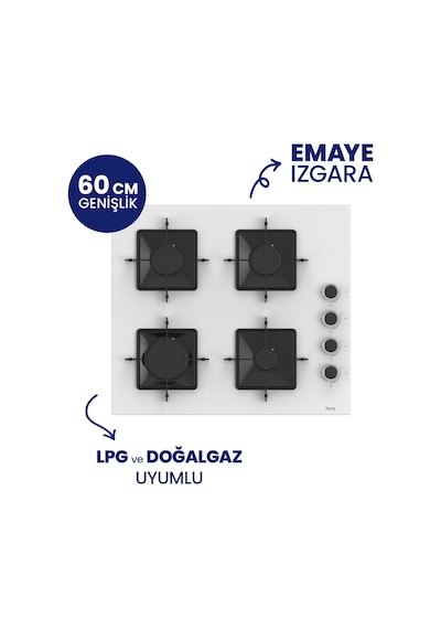 Ferre SS206+D064-SA 2'li Ankastre Set Beyaz