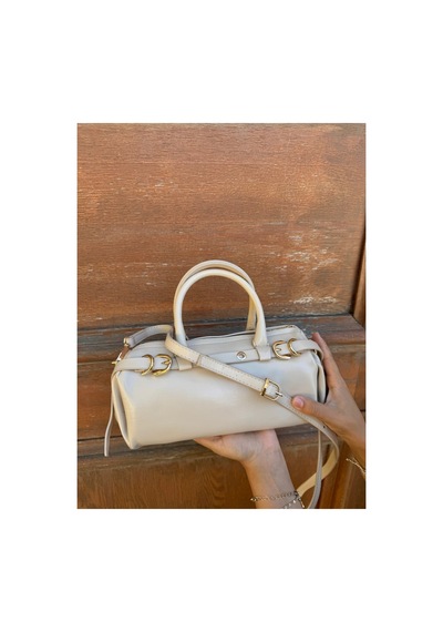 Just Polo Kadın Gold Detaylı Silindir Tasarım El Ve Omuz Çantası Shoulder Bag Ebat : 27 X 13 Cm Kum