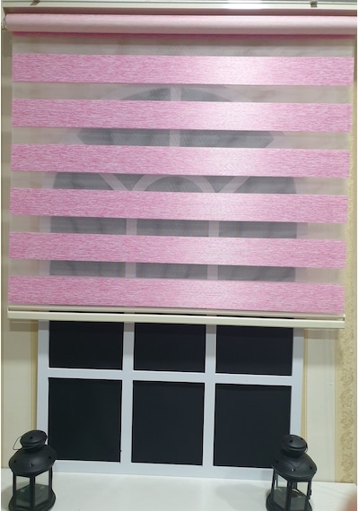 Lux Bambu Stor Zebra Perde Fuşya Pembe Etek Dilimli Stb 400 V16