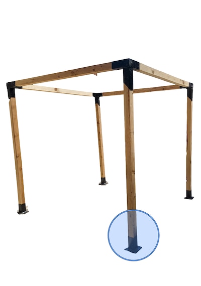 10x10cm Montaj Ayağı Pergola Çardak Kamelya Demir Bağlantı Ahşap