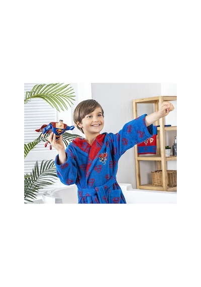 Özdilek Superman Blue Lisanslı Çocuk Havlu Bornoz Seti 9/10 Yaş
