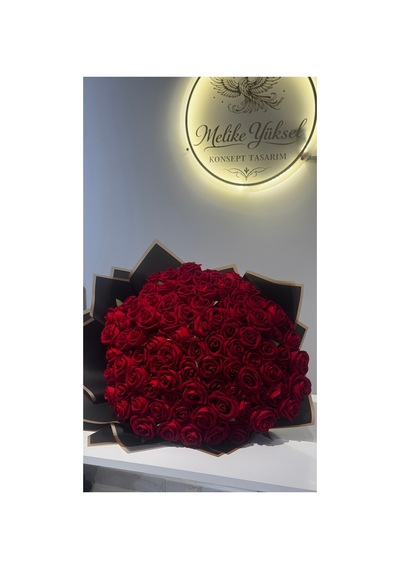 99 Lu Gül Buketi Kırmızı - 909990064 Kırmızı