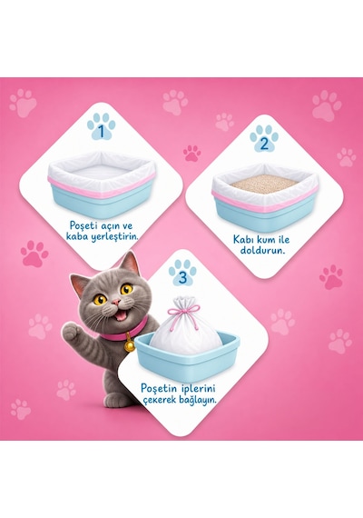 Florex Kedi Kumu Torbası Pudra Kokulu 7'li Paket
