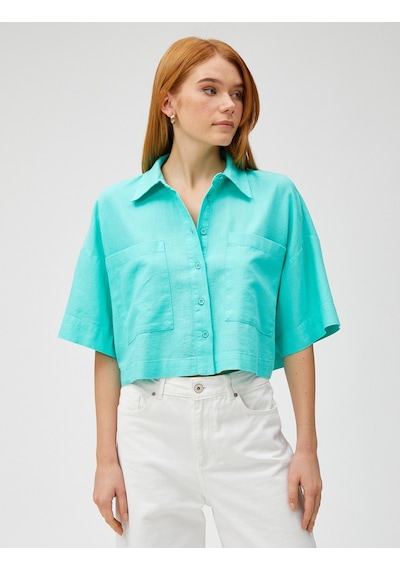 Koton Crop Oversize Gömlek Keten Karışımlı Cepli Mınt 3sak60017pw 3SAK60017PWMNT Mint Yeşili Koton Crop Oversize Gömlek Keten Karışımlı Cepli Mınt 3sak60017pw 3SAK60017PWMNT Mint Yeşili