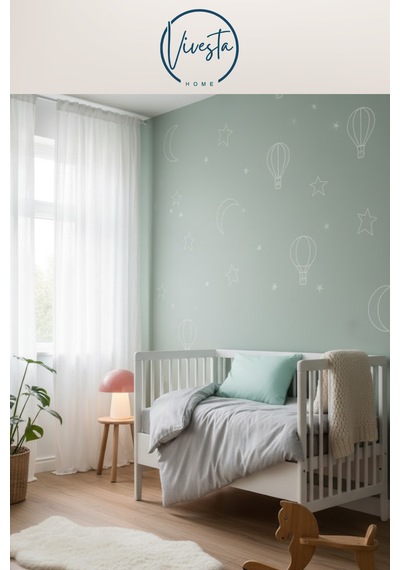 Organik Müslin Bebek Nevresim Seti Yumuşak, Nefes Alan, Hipoalerjenik Kumaş Mint Yeşili