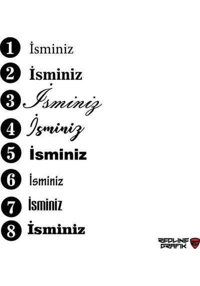 Özel İsim Yazı Oto Sticker Siyah3730