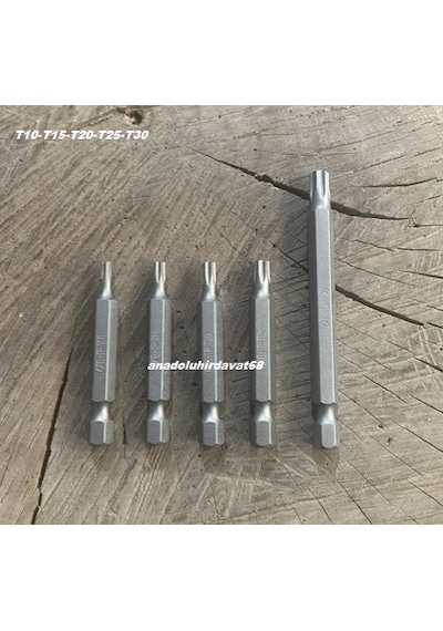 Gfb-byt Crv Çelik 50mm Tork Uç Seti Bits Uç Seti T10 T15 T20 T25 T30 Mıknatıslı 5pcs