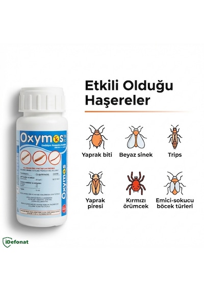 Oxymos 20 Ec 100 Ml Emülsiyon Konsantre Haşere İlacı Yaprak Biti, Beyaz Sinek, Trips Ve Larva Kontrolü