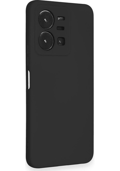 Cosmotex Newface Vivo Y35 Kılıf Nano İçi Kadife Silikon - Siyah Sıyah