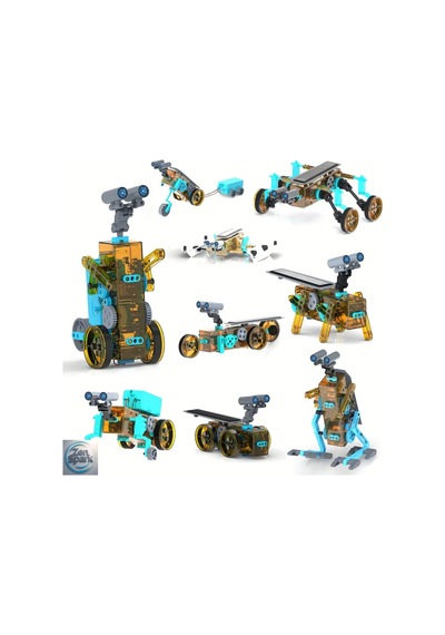 25'i 1 Arada Güneş Enerjili Robot Yapım Kiti - Stem Eğitim Oyuncağı, 8-12 Yaş İçin Dıy Bilim Set