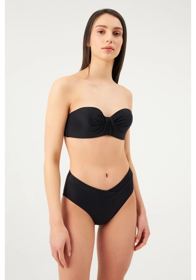 Eros Kaplı Straplez Bikini Takımı Siyah