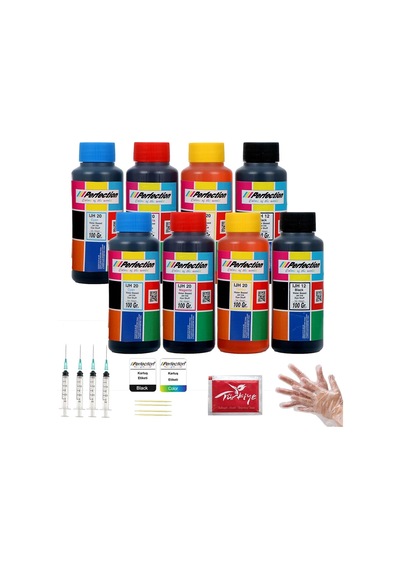 Canon G Serisi Tanklı Yazıcılar İçin +++plus Mürekkep Seti 8x100 Ml.