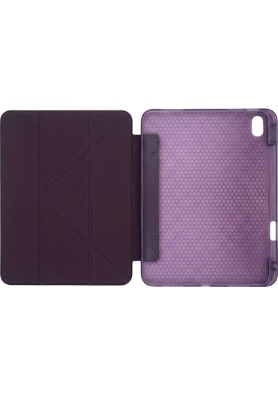 Ps Apple Uyumlu iPad A16 / 10.9 10. Nesil Tri Folding Standlı Kılıf - Damson Kapaklı Kılıf