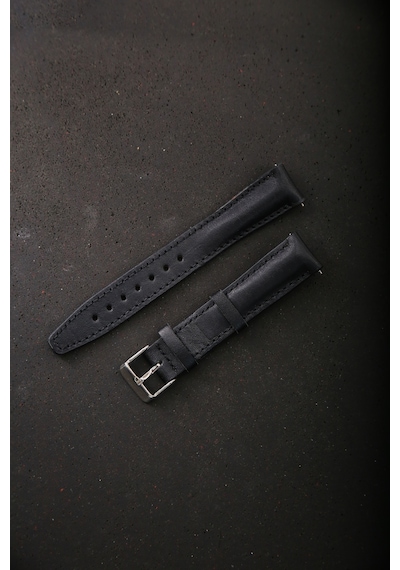 Hakiki Deri 18mm Akıllı Pimli Saat Kordonu Siyah