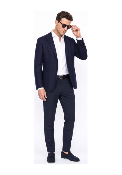 Fabrika Lacivert Erkek Slim Fit Ceket Leka