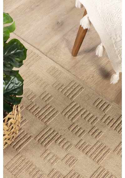 Natura 6664 %100 Doğal Jüt Kilim Bej Renkli Yumuşak Dokulu Şık Tasarımlı Kilim Modern Dokuma Kilim Bej