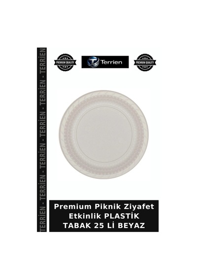 Premium Piknik Ziyafet Etkinlik Plastik Tabak 25 Li Beyaz