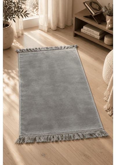 Düz Velur Kadife Seccade 70x110 Cm Gri