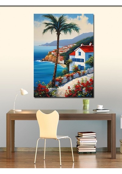Kanvas Tablo Sahil Evi Manzarası 50cmx70cm