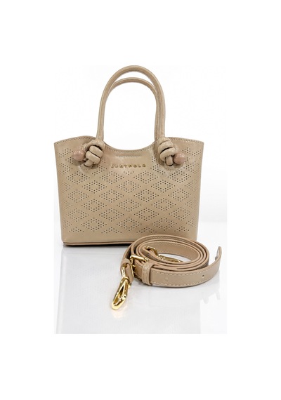 Just Polo Elite İthal Kadın Vizon Mini El Ve Omuz Çantası Gold Detaylı Ebatlar Eni 21 Cm Boyu 14 Cm Kum