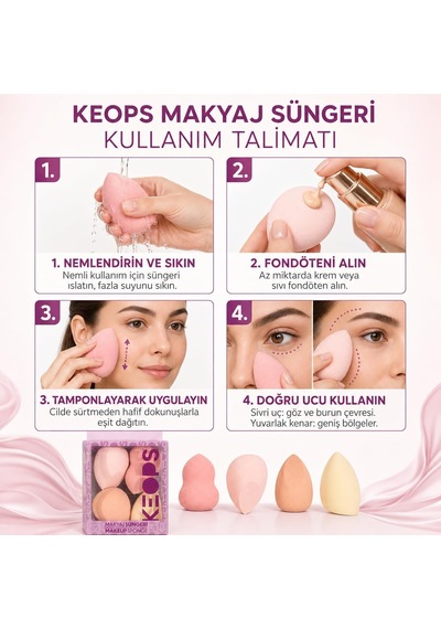 Lexroo Makyaj Sünger Seti 4 Lü
