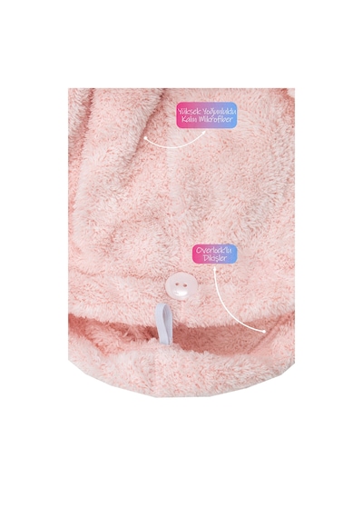 Mikrofiber Saç Havlusu Plaj Deniz Havuz Bonesi Banyo Saç Kurutma Baş Havlusu Pembe