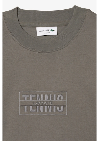 Lacoste Men's Loose Fit Mens Sweatshirt Bol Kesim Bisiklet Yaka Organik Pamuk Erkek Sweatshirt Gri