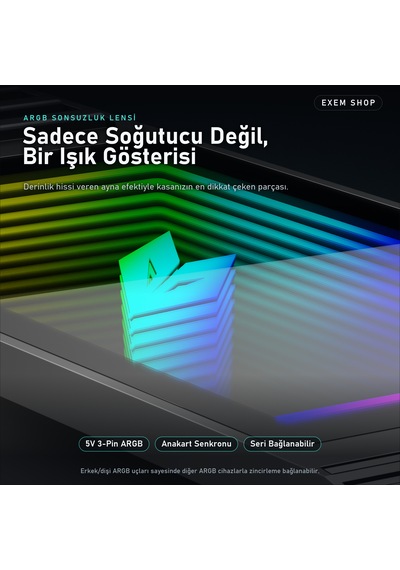 Fanlı Argb Ssd Soğutucu Siyah Renk Siyah - Argb