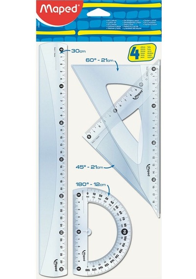 Maped 242830 4'lü Eko Kristal Cetvel Seti 30 CM Çok Renkli