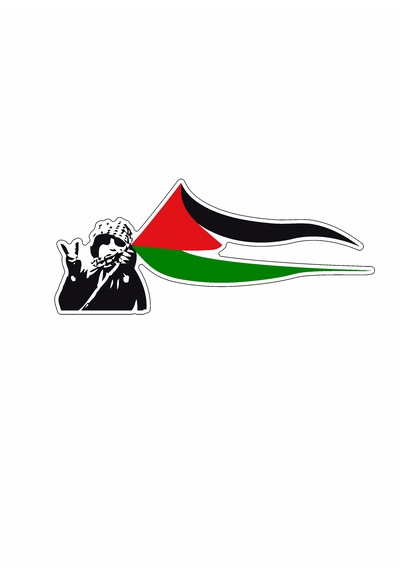 Özgür Filistin Sticker - Filistin Bayrak Sticker - 02509 15x6 Cm