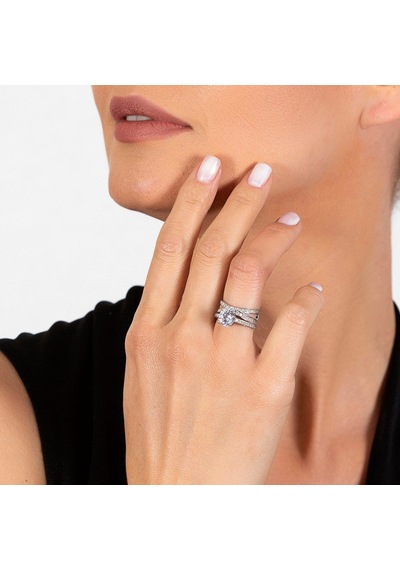 Zirkon Taşlı "Cats Eye" Tasarım 925 Ayar Gümüş Kadın Tektaş Yüzük (500123056)