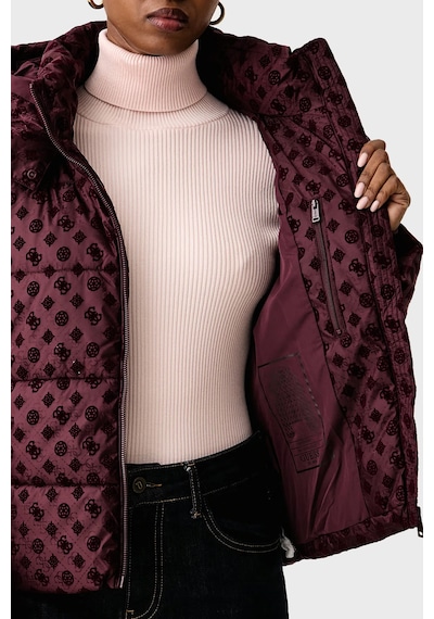 Guess New Daisy Suya Dayanıklı 4g Logolu Kapüşonlu Mont W6bl56w4195 Kadın Mont W6bl56 W4195 G596 Bordo