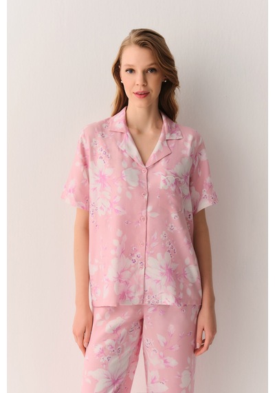Suwen Ashley Gömlek Yaka Pijama Takımı Sh26520660b334 Pembe