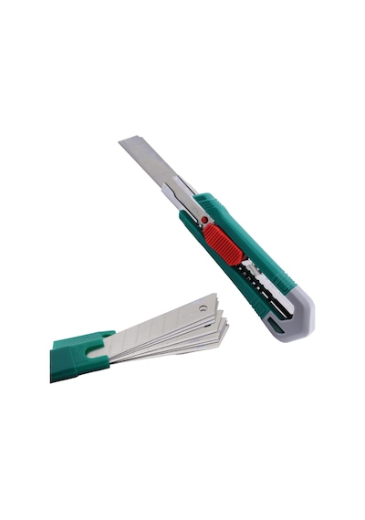 Maket Bıçağı Ergonomik Kaliteli Dayanıklı Çok Amaçlı Sağlam Bıçak 10 Yedek Bıçağı