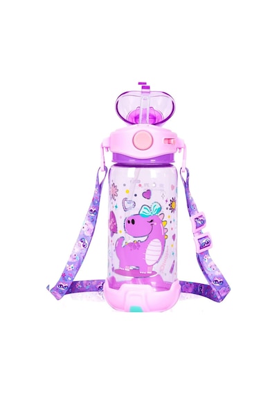 Dream Vest Mor Dinozor Şeffaf Matara 650 Ml. Çok Renkli E