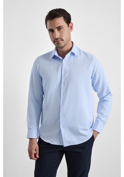 Süvari Buz Mavi Regular Klasik Yaka Casual Gömlek Sgm2025300001-m01